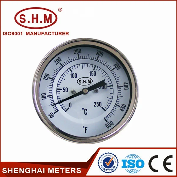 All Stainless Steel Bimetal Thermometer Back Connection