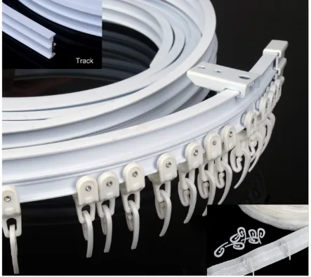 ☆Flexible Bendable Curtain Rail Runner Curved Ripple fold Curtain Track for Multiform window