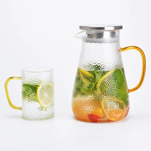 Glass Water or Wine Carafe with Lids - 1 Liter