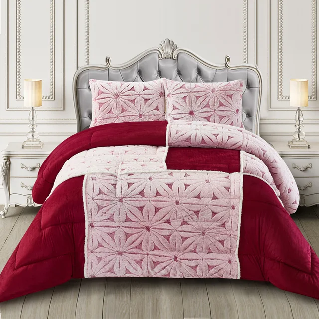 Rabbit fur with cutting comforter set