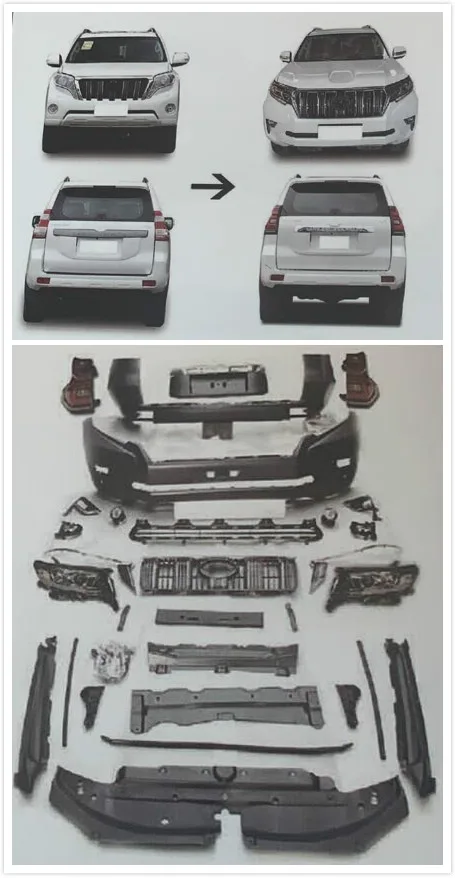 Body kits conversion kit toyota FJ150 pardo lamp bumper grill