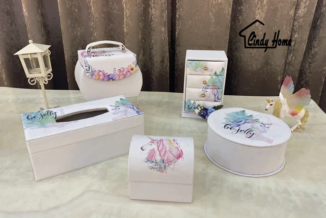 Faux Leather Jewelry Box With Digital Printing