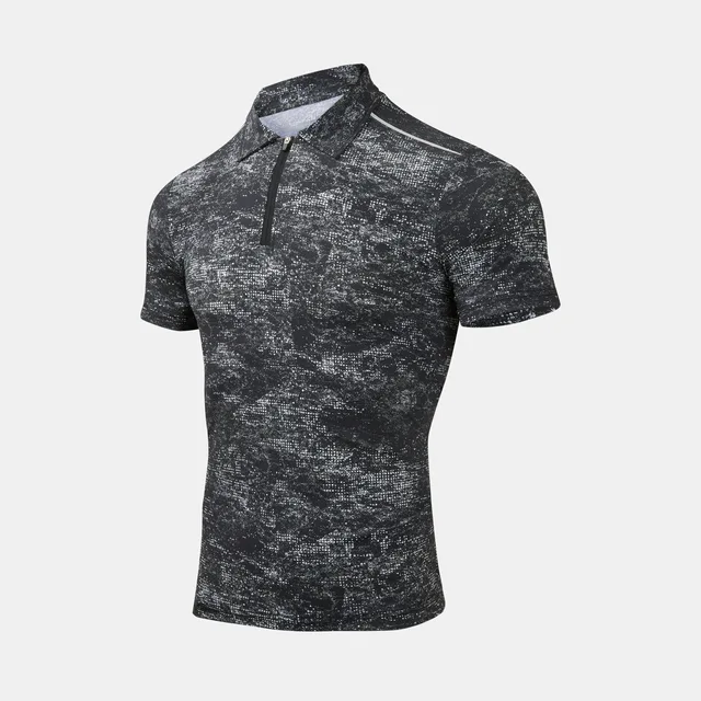 Summer/spring men's fast dry/touch cool knit ss POLO half zip tee for outdoor sports/workwear