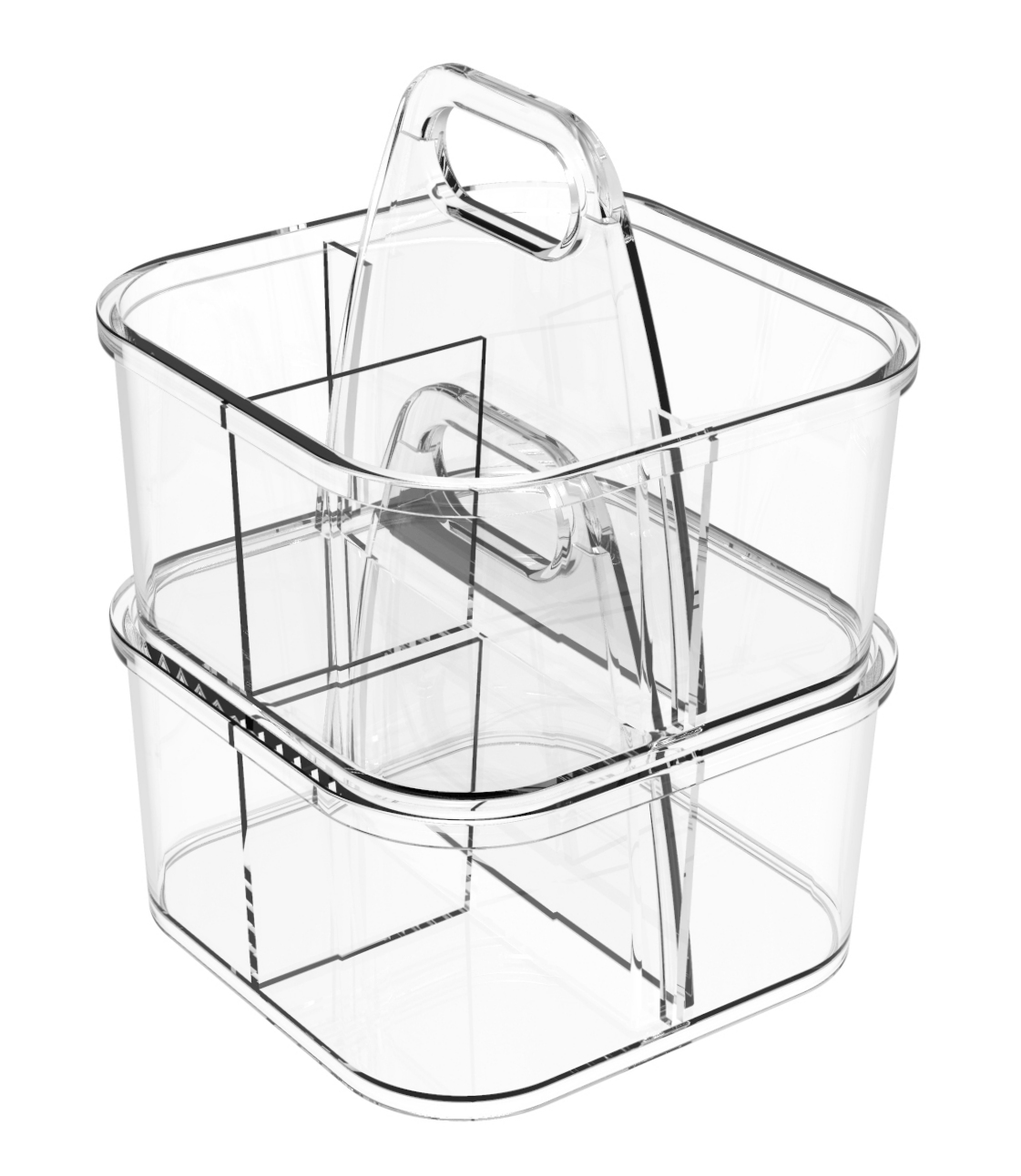 Transparent Cosmetic Storage Tray Acrylic Vanity Makeup Organizer Stackable Caddy