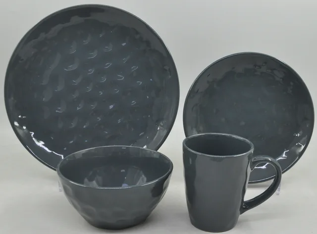 Embossed glazed stoneware