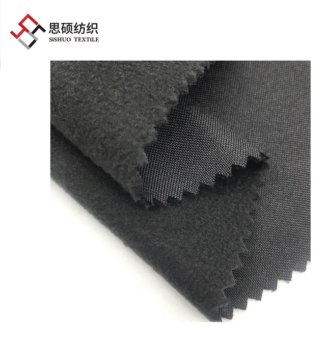 Two layers 300D oxford bonded polar fleece fabric for outdoor jacket