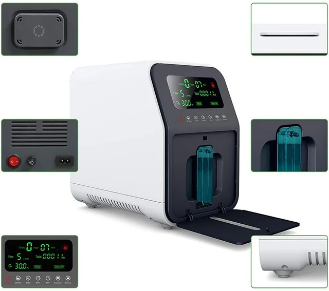 1-7L oxygen flow 90%-30% portable oxygen concentrator generator