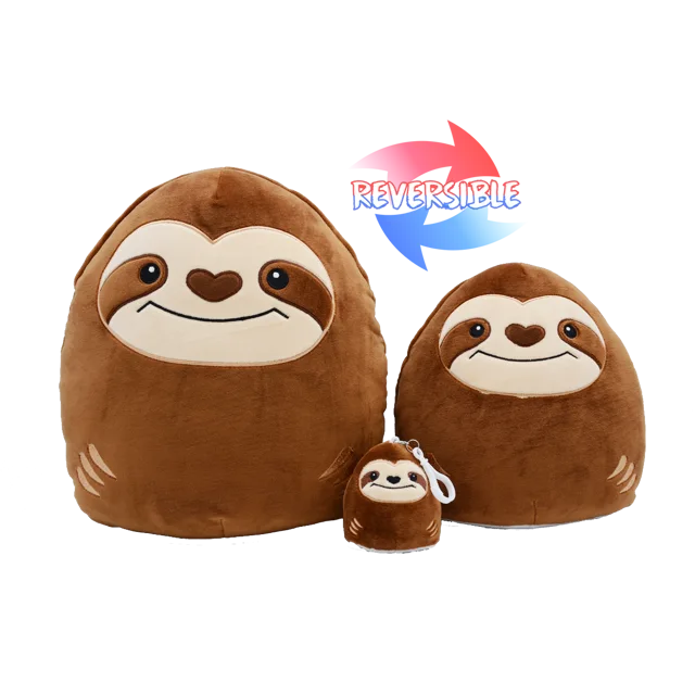 Cute animals super elastic super soft plush reversible pillow cushion toy keychain hanging decoration