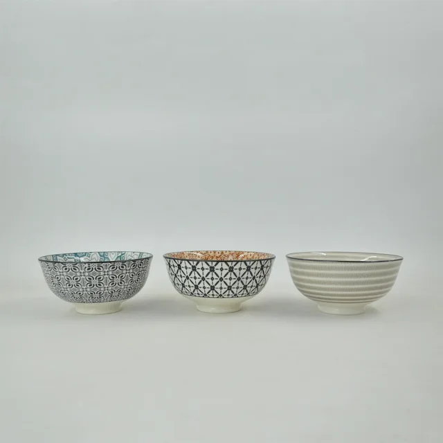 Wholesale price pad print creative ceramic bowl set high quality ceramic bowls