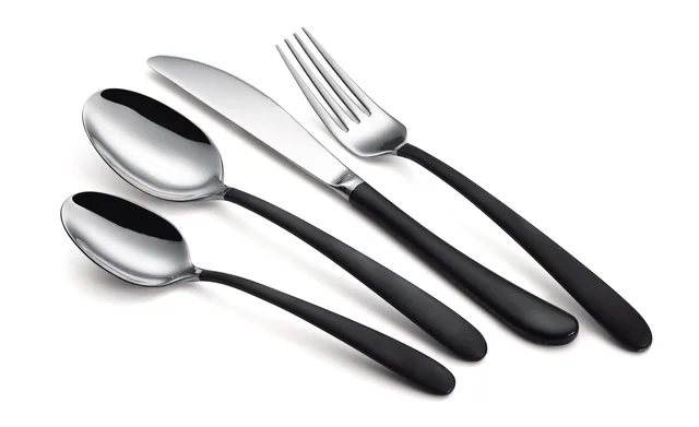 Black mirror polished cutlery handle