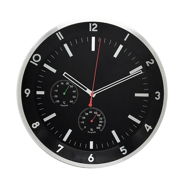 Temperature and humidity metal wall clock