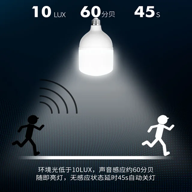 Smart LED Bulb Controlled By Sound And Light 5W 10W