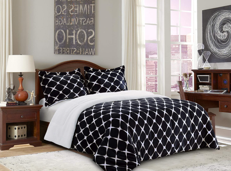 Flannel+Sherpa comforter set
