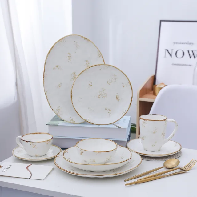 White porcelain dinner set