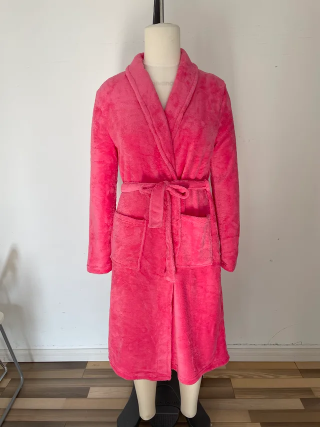 Ladies Coral fleece Shawl collar Robe