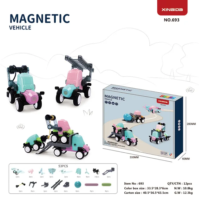 Magnetic Building Sticks Blocks Toy, Stem Educational Construction Toys, 3D Magnet Building Puzzle Toys Gift for Kids