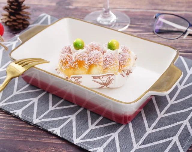 Baking plate with hand painting baking pan