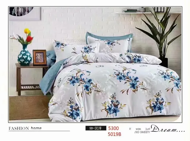 Elegant floral double sides 100% polyester Duvet Cover set