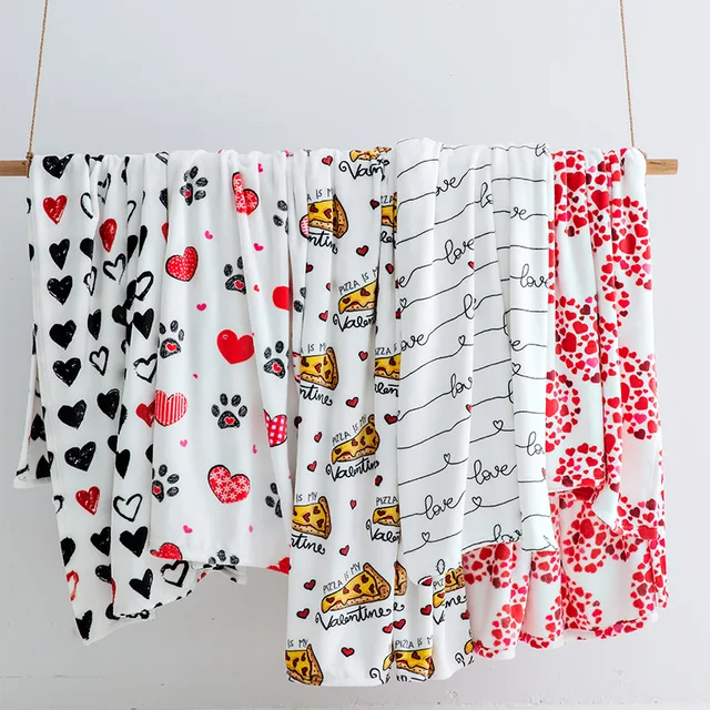 Printed flannel throw