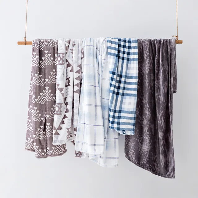 Printed flannel throw