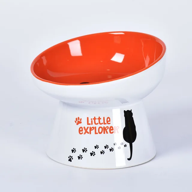 Hot selling personalized stoneware dog feeding double modern ceramic pet food bowl