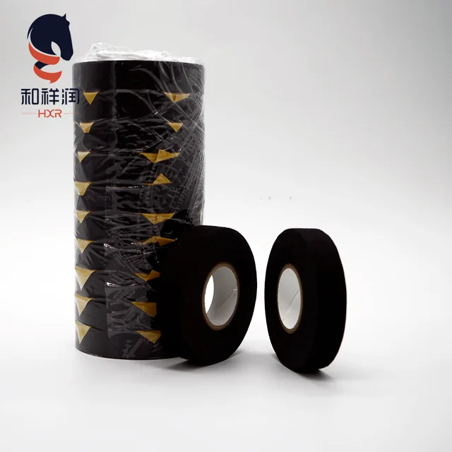 Black Automotive Polyester Fabric Pet Adhesive Cable Protection Wiring Harness Cloth Tape