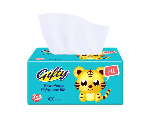 Gifty 3 ply facial tissue paper custom logo tissues facial