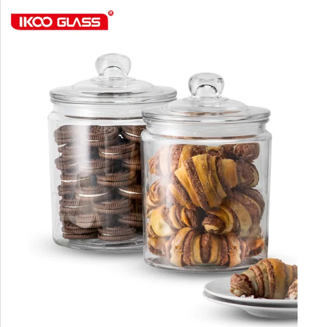 Glass candy jar with glass lid