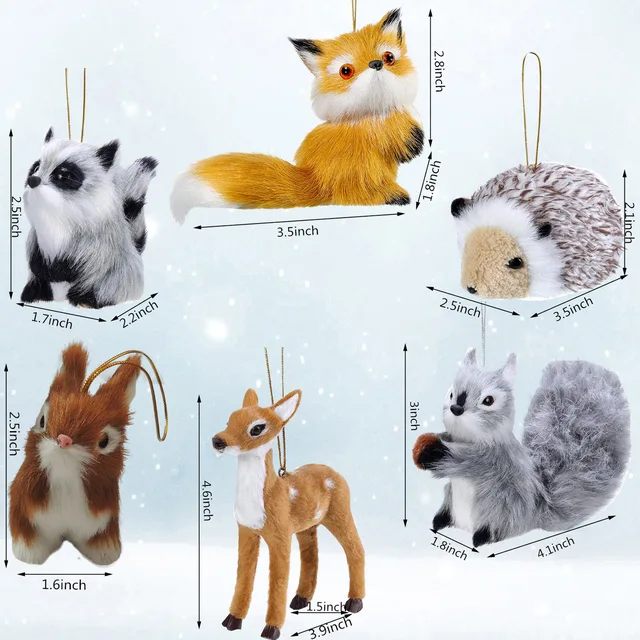 Set of 6 simulation animal pendants
