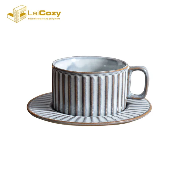 Kiln Transformation Retro Ceramic Coffee Cup And Saucer Set Afternoon Coffee Cup