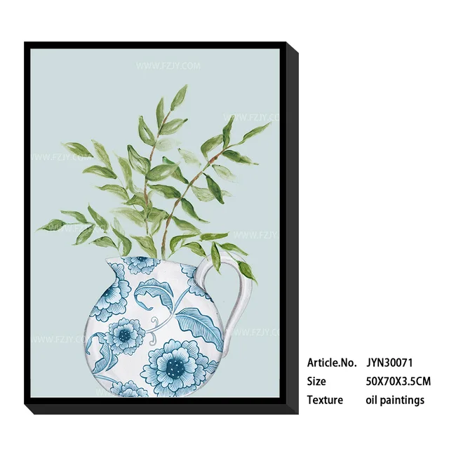 Home wall decor beautiful floral in vase with frame