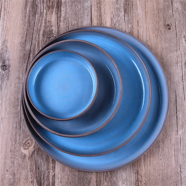 Nordic stoneware dinner plate matt grey color ceramic dinner set tableware set f