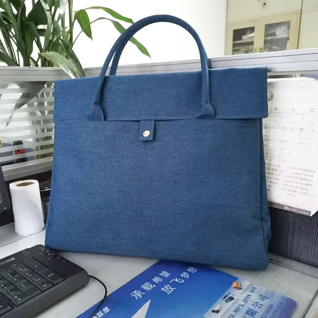 Embroidery craft business briefcase waterproof Oxford cloth conference bag document storage bag can be customized brand pattern office computer bag