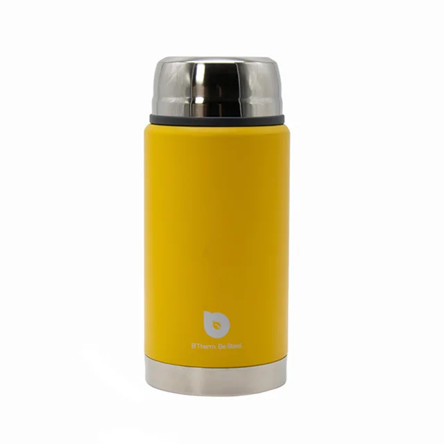 Stainless Steel Wide Mouth Food Jar Thermos Vacuum Food Flask Lunch Container 750 ml 25 oz Yellow
