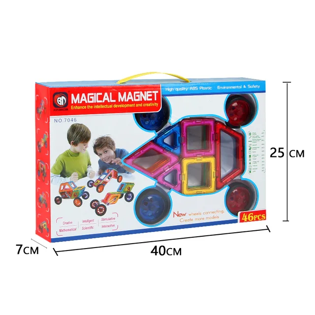 Magnetic Magnet 46 pcs-Educational magnetic building blocks plastic connector toys for kids
