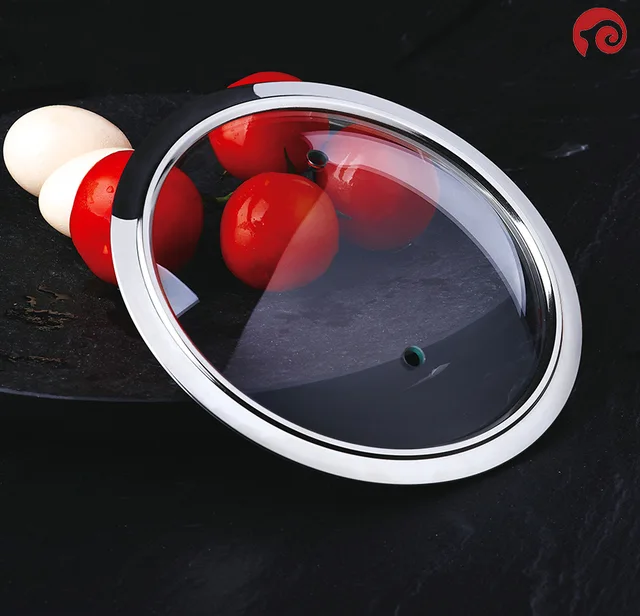 Tempered glass lid with wide rim glass pot cover glass lid factory for cookware set