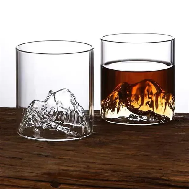 Japanese Style Mountain shape Wine Glass Creative Iceberg Design Whiskey Glass Liquor Shot Glasses Cup