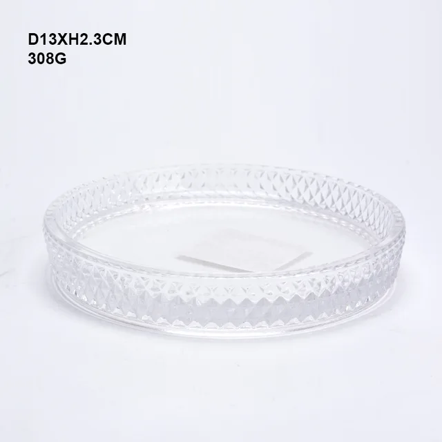 #Hot sale clear glass soap plate
