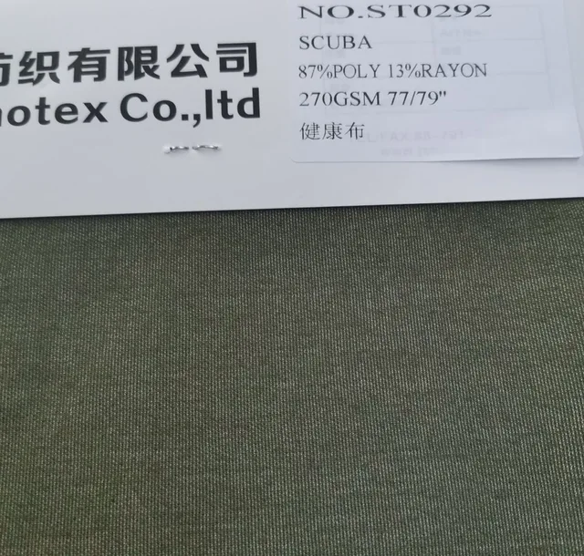 St0292 87%polyester 13%rayon Scuba 270gsm, Width 77/79"
