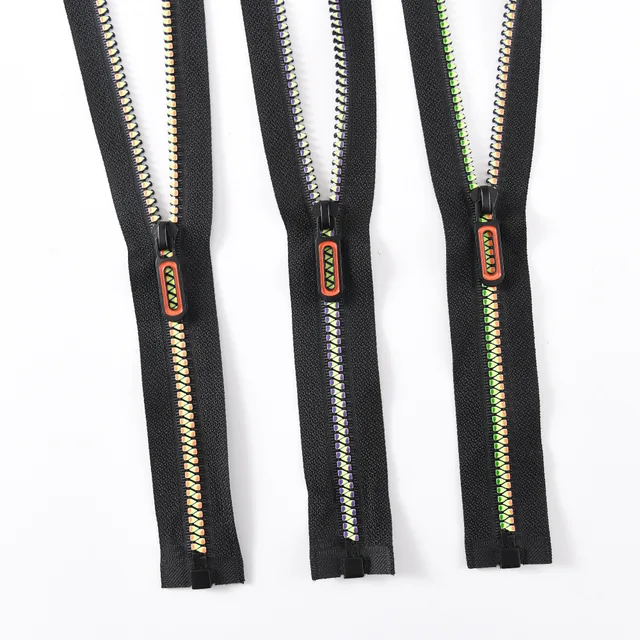 Gold Plated Plastic Molded Jacket Zippers