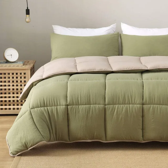 Plain reversible Comforter sets breathable comfortable