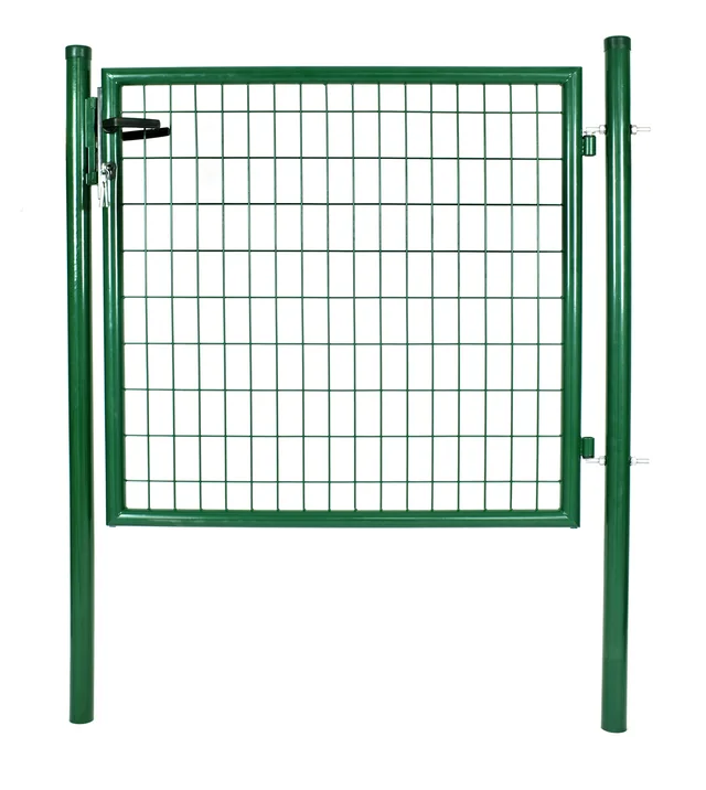Garden gate in square post with double wire panel