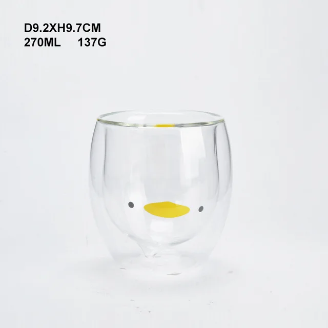 #High borosilicate customized glass double wall coffee cup