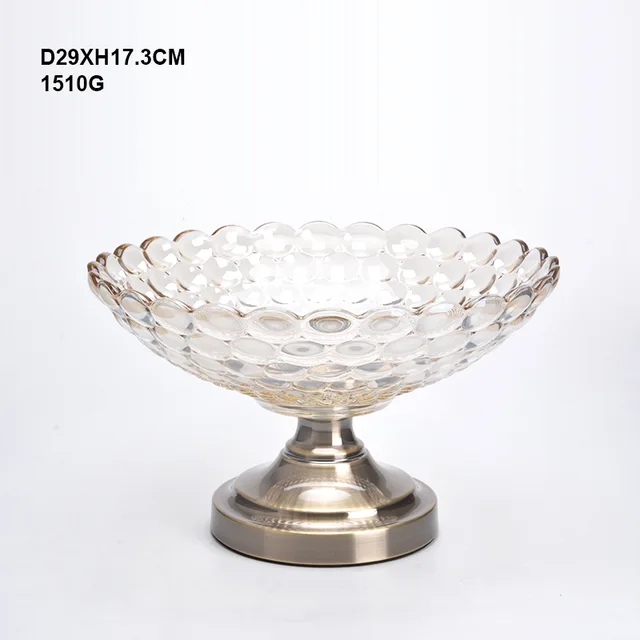 Glass candy jar crystal food container with lid tabletop bottle storage home decor