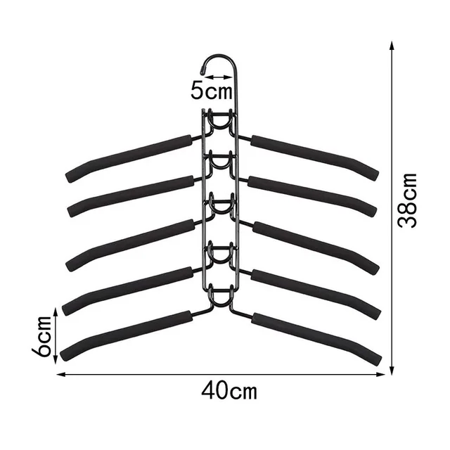 Multifunctional space saving 5 Layers metal hanger