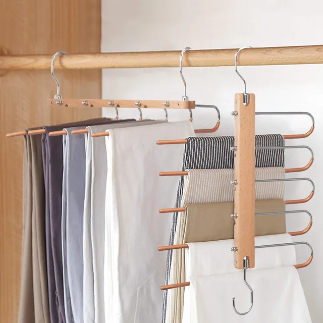 Multifunctional space saving 5 Layers non-slip metal pants hanger