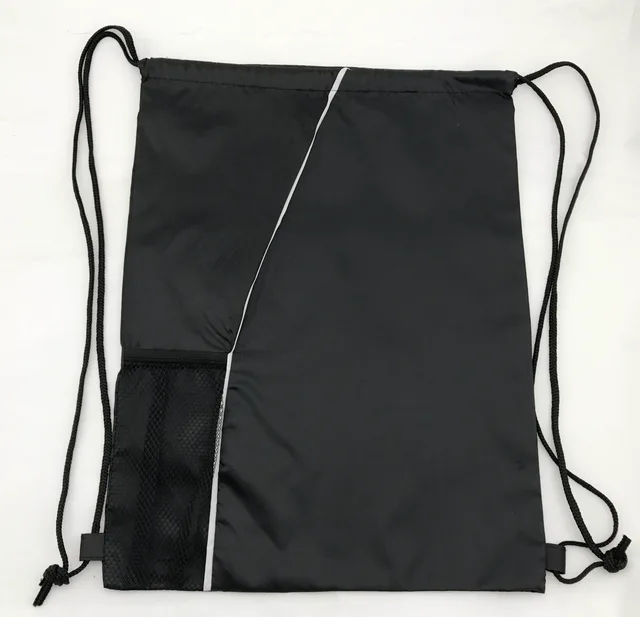 Black drawstring sport bag