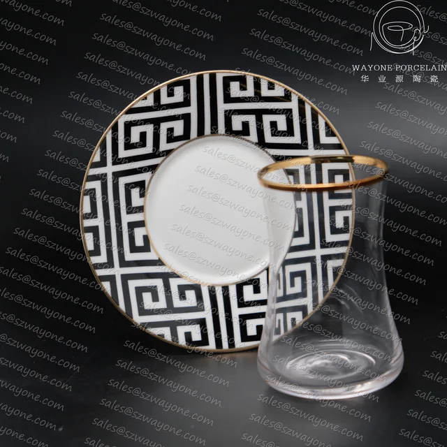 Arabic coffee glass cups and saucers-WayOne