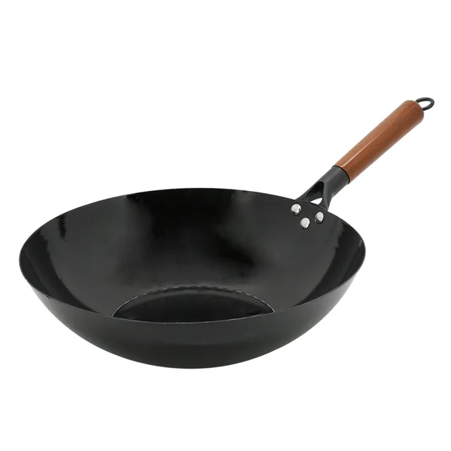 Chinese single ear enamel iron wok