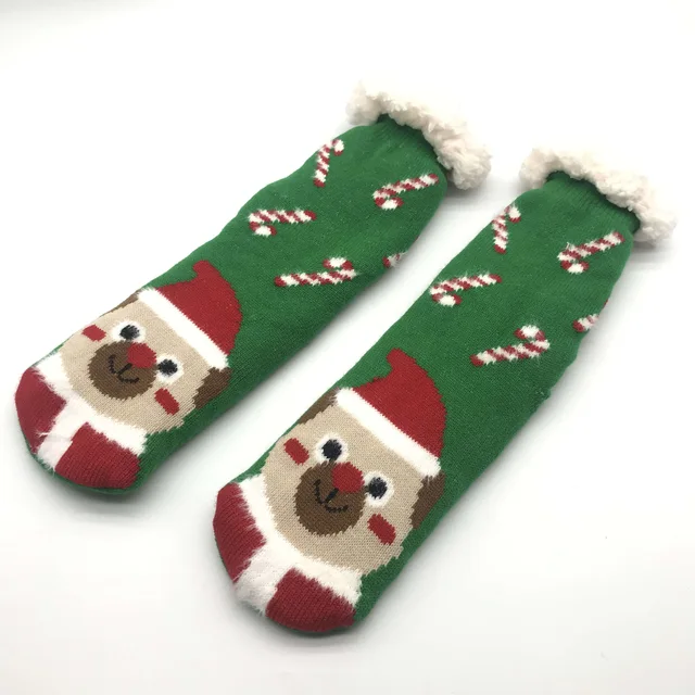 Women christmas fuzzy cozy warm slipper socks